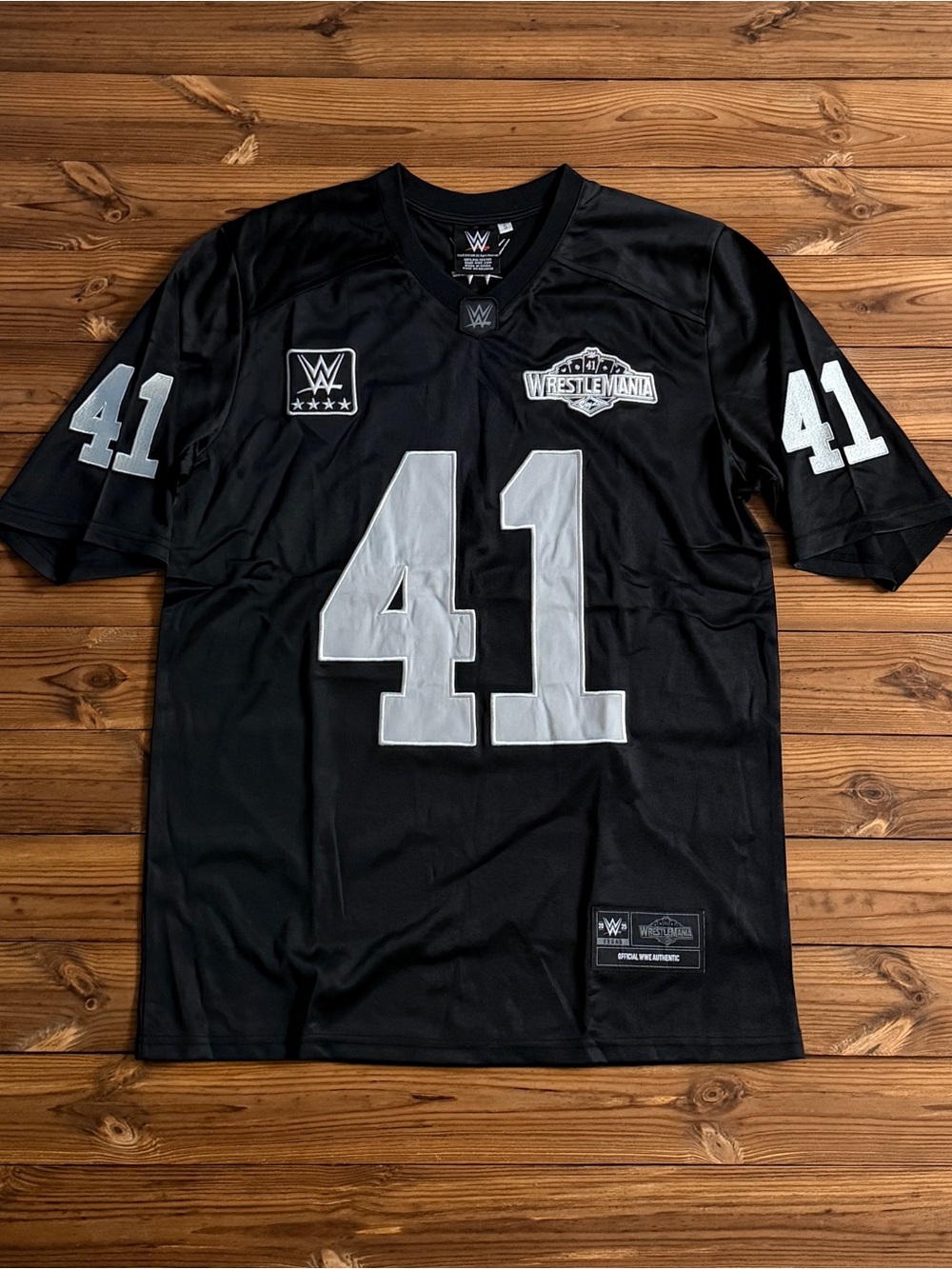 WWE WrestleMania 41 2025 Vegas Black Football Jersey Men's  NWOT
